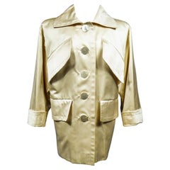 Un abrigo oversize Caban de alta costura Yves Saint Laurent numerado 60623 C. 1990
