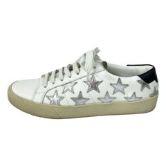 Saint Laurent EU 38.5 White Sneakers with White Laces