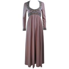 VICTORIA ROYAL Toffee Jersey Embellished Gown Size 6 8 3