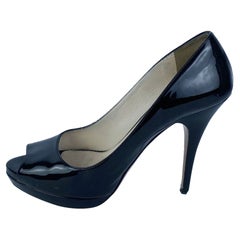 Prada EU 39.5 Black Open-Toe Platform Heels