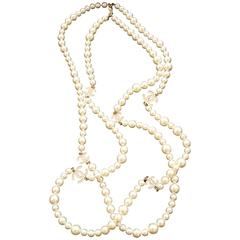 Vintage Amazing Chanel Pearls and Crystal Double Necklace