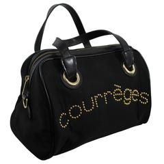 Courreges Vintage  Courdoroy and Leather Boston Bag