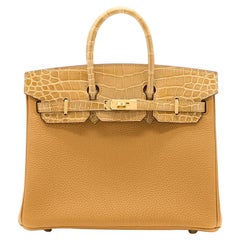 Hermès Bi-Color Birkin Crocodile Bag 25cm