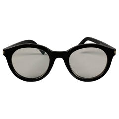 SAINT LAURENT Black Acetate Round Eyeglasses