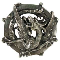 Victorian Silver Dragon Brooch