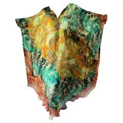 Roberto Cavalli Vintage Butterfly Wing Print Silk Caftan Kaftan Dress  