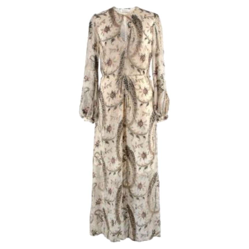 Zimmermann Paisley Printed Long Sleeved Chiffon Maxi Dress For Sale