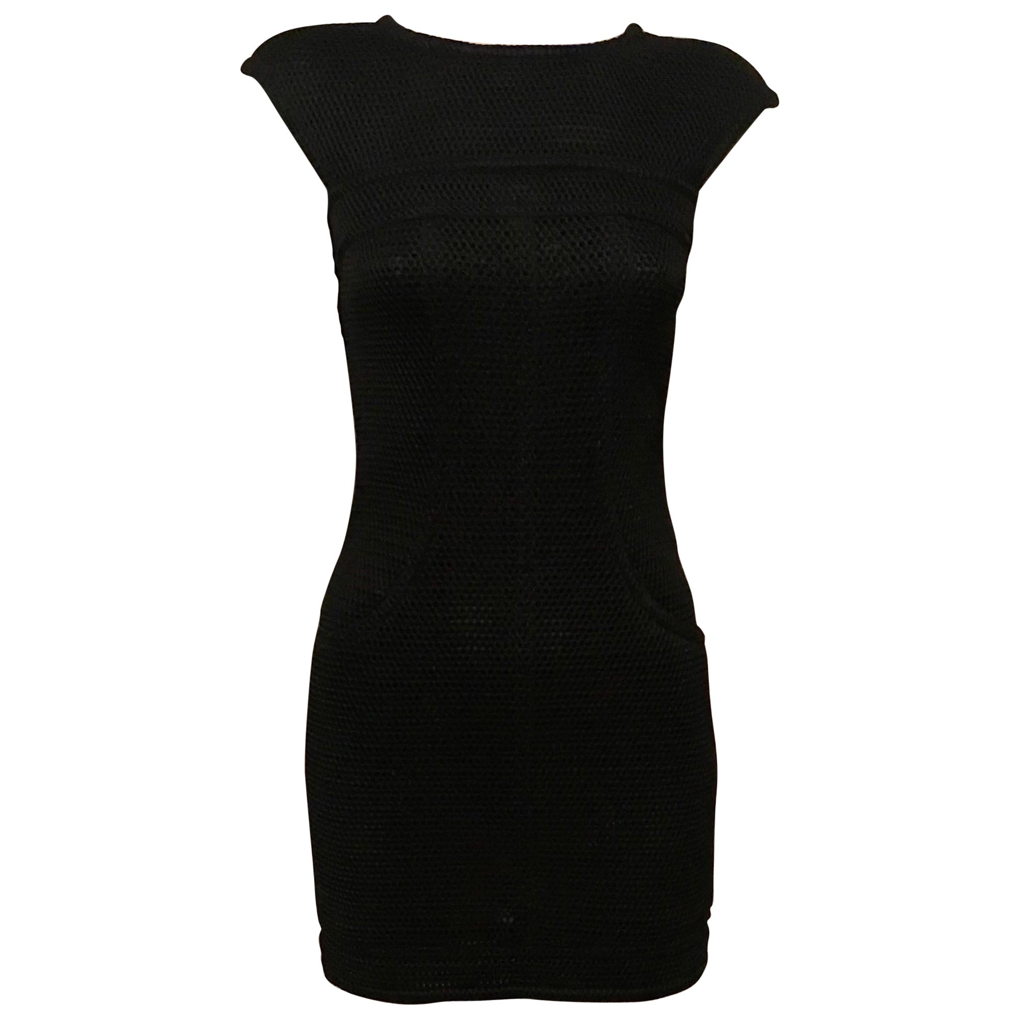 Archive Y2K Chanel mesh mini dress with silk lining  For Sale