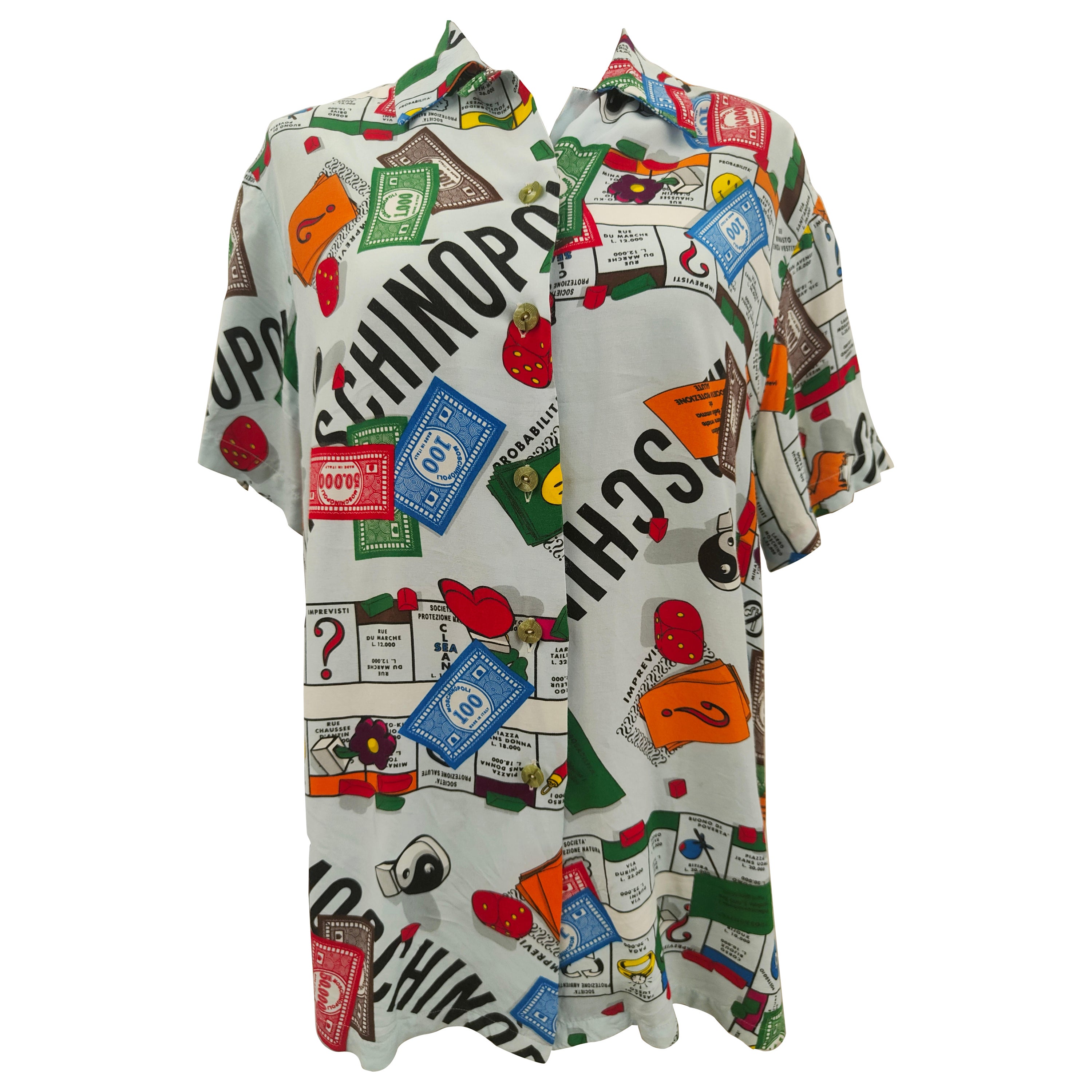 Moschino collection inspired to Monopoli viscose shirt For Sale