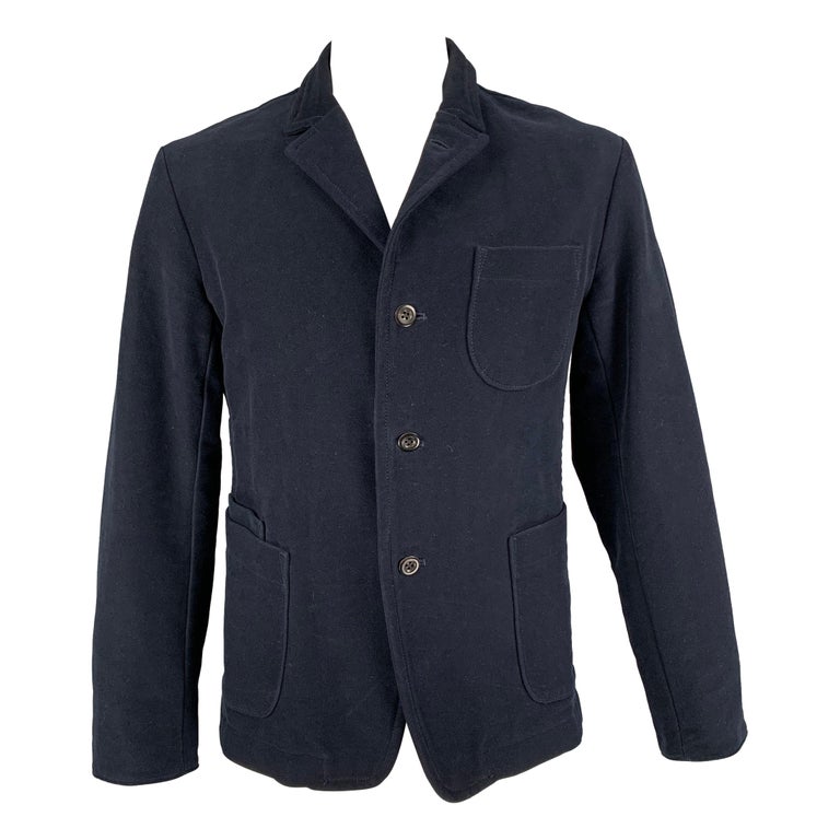 45rpm Size XL Navy Cotton Patch Pocket Jacket For Sale at 1stDibs