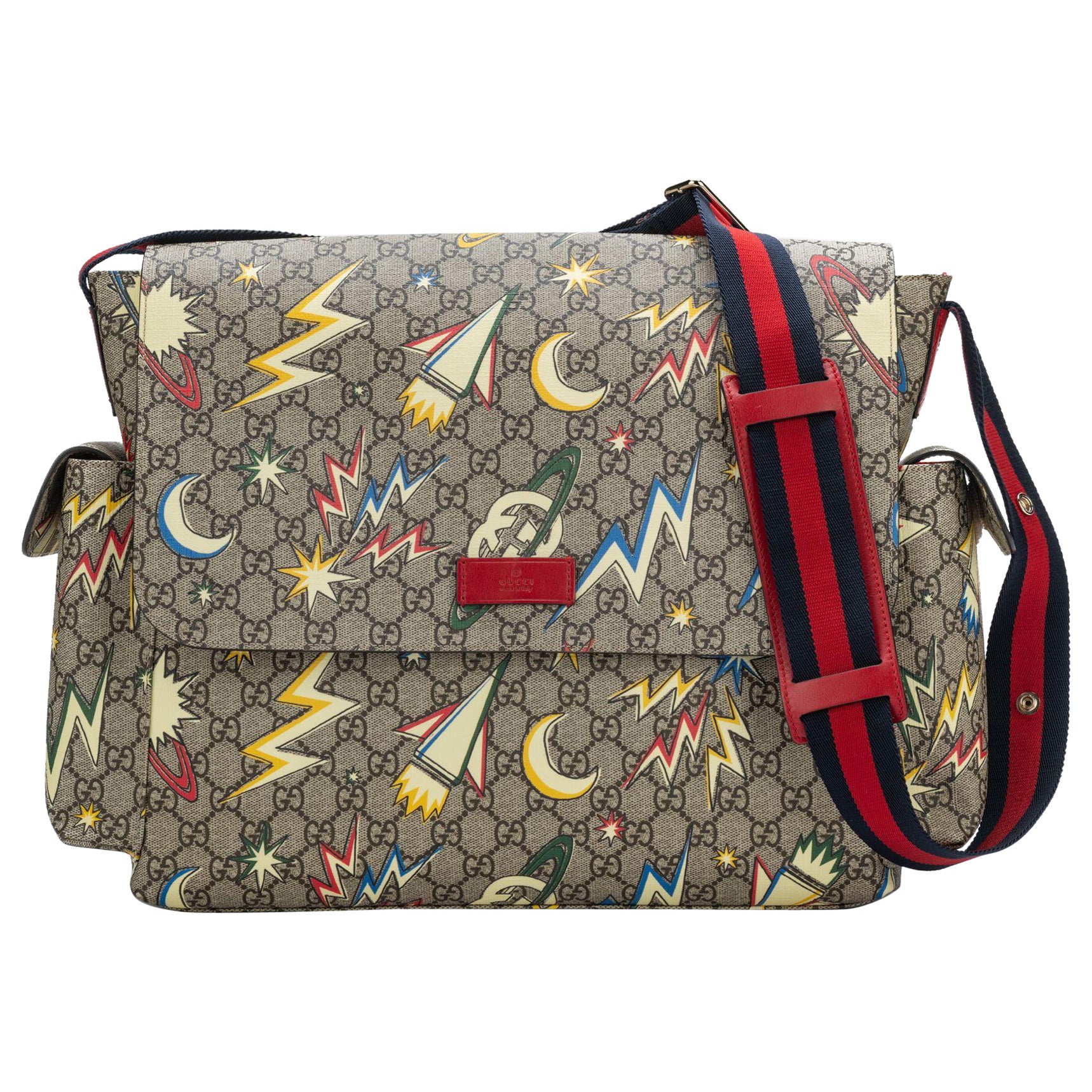 Gucci New Supreme Canvas Diaper Bag For Sale