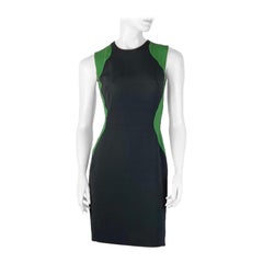 Stella McCartney IT 40 Schwarzes Bodycon-Kleid mit grünem Detail