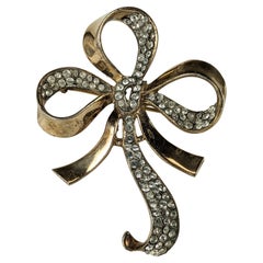 Trifari Sterling Vermeil Pave Bow, Alfred Phillipe