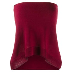 2000s Maison Martin Margiela Vintage Bordeaux Knit Strapless Top