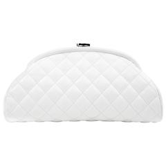 Chanel White Caviar Leather Timeless Clutch