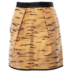 Pre-Loved Balenciaga Women's Beige Patterned Flared Mini Skirt