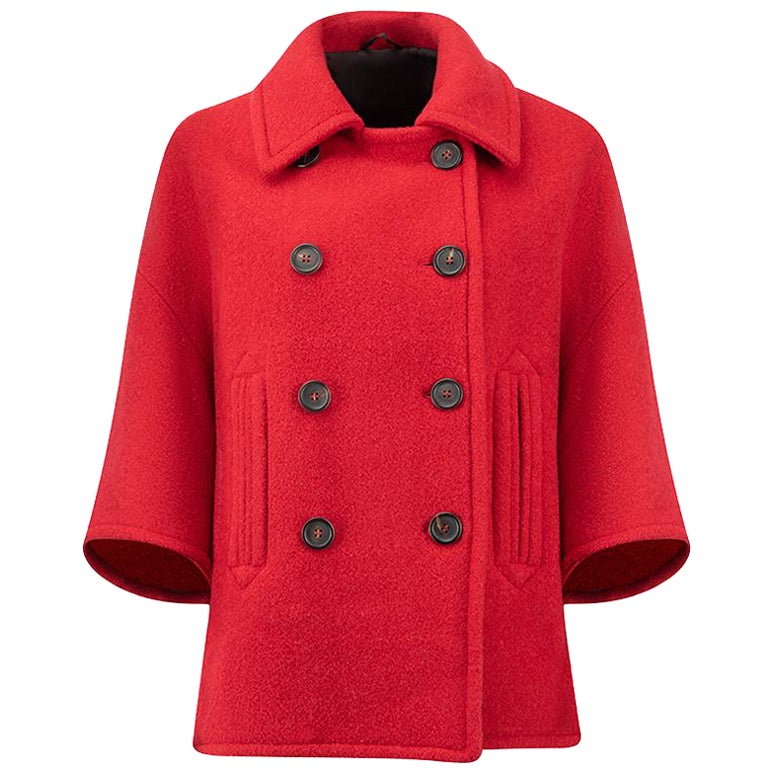 Pre-Loved Brunello Cucinelli Women's Red Double Breasted Short Coat