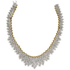 Fabulous CZ Crystal Gilt Sterling Silver Flexible Necklace 6
