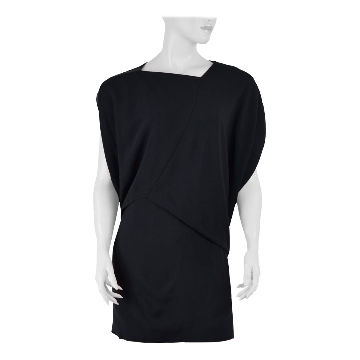 Barbara Bui US 4 Black Asymmetric Collar Dress with Tube Bottom For Sale