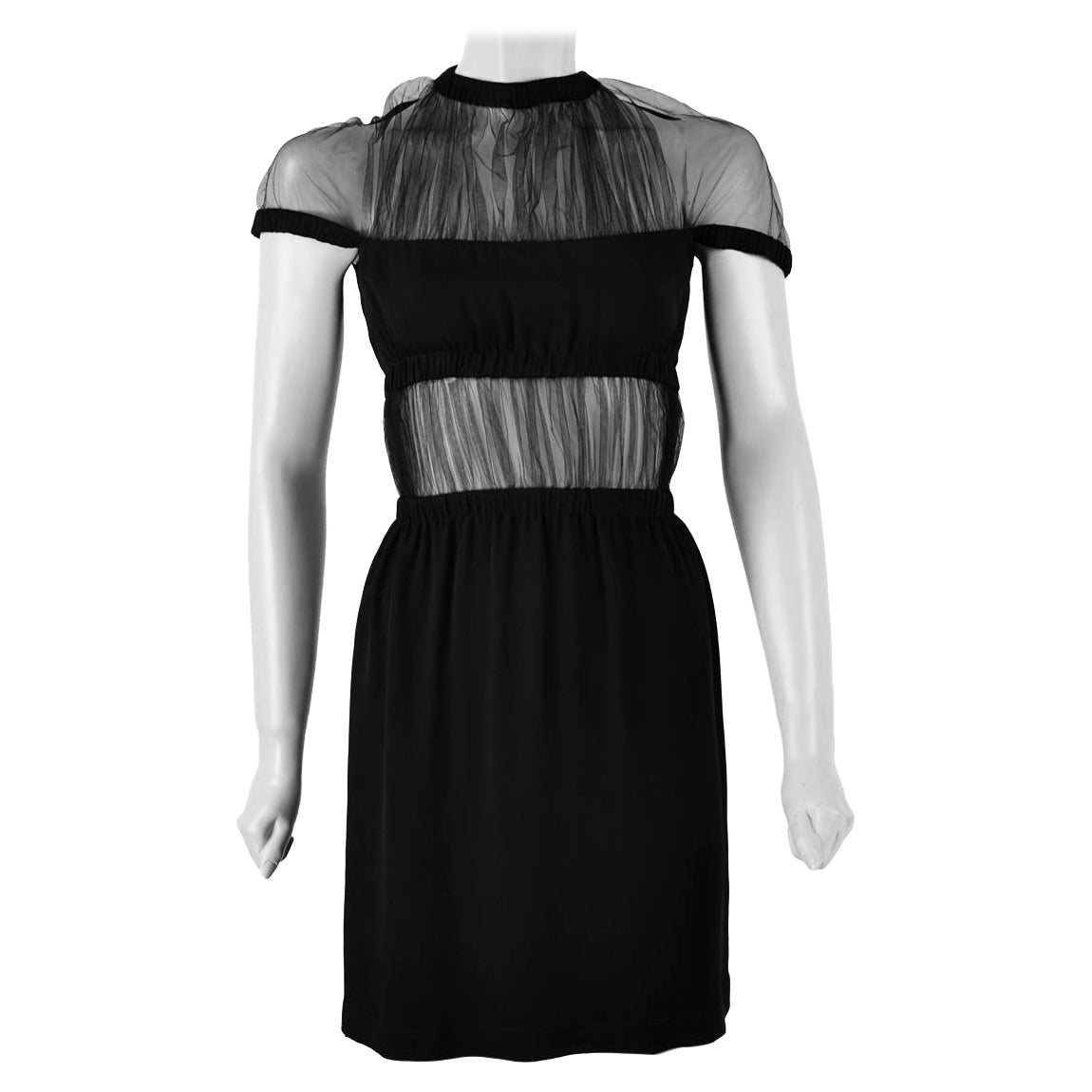 Christopher Kane US 6 Silk Net Panel Mini Dress For Sale