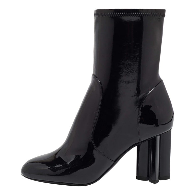 Silhouette cloth ankle boots Louis Vuitton Black size 38.5 EU in