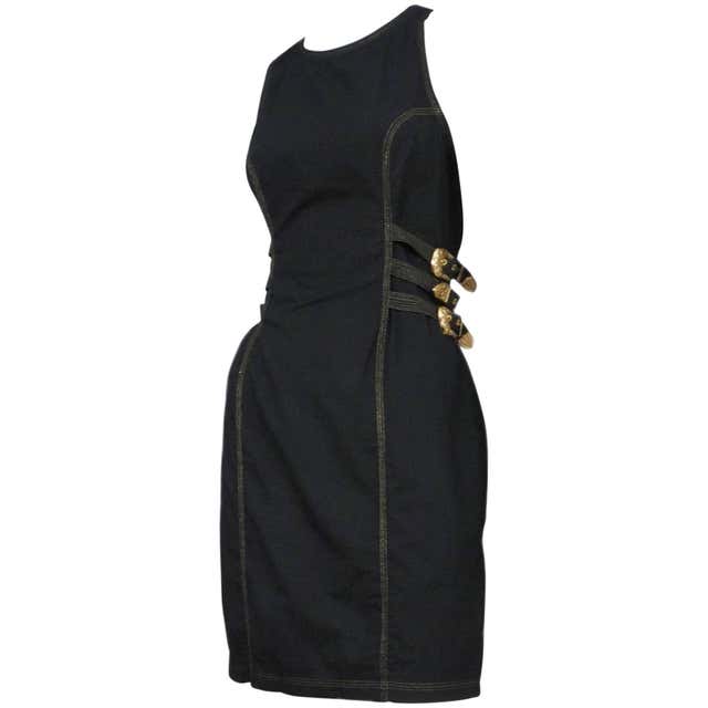 Versace Black Buckle Dress at 1stDibs | versace buckle dress, versace ...