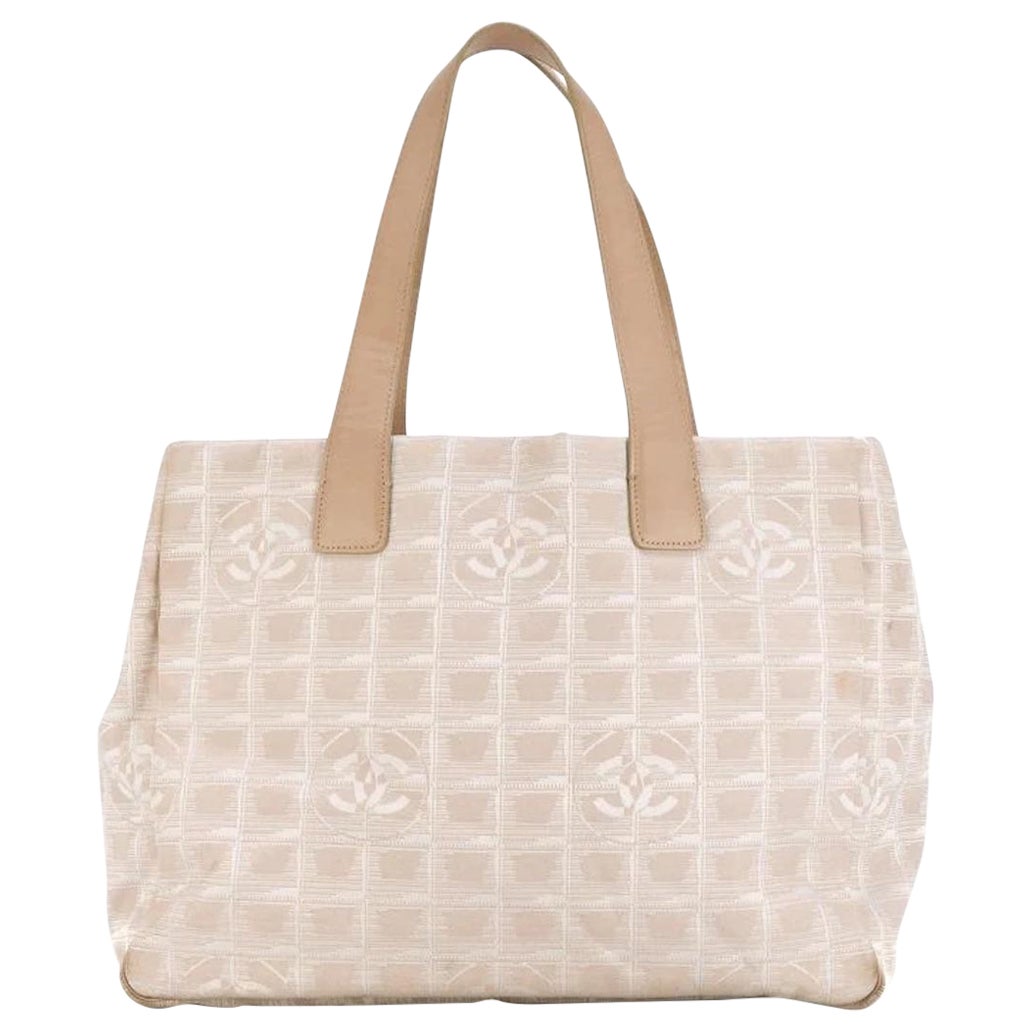 2004 Chanel Pink Logo Lurex Canvas Tote Bag For Sale at 1stDibs