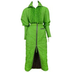 Vintage JeanPaul Gaultier Neon Green Quilted Ensemble 1995 
