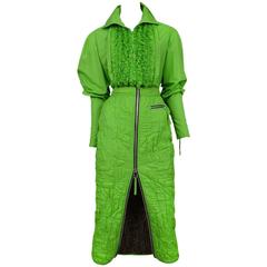 JeanPaul Gaultier Neon Green Quilted Ensemble 1995 2