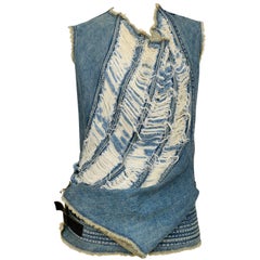 Junya Watanabe Blue Shredded Denim Top 2002