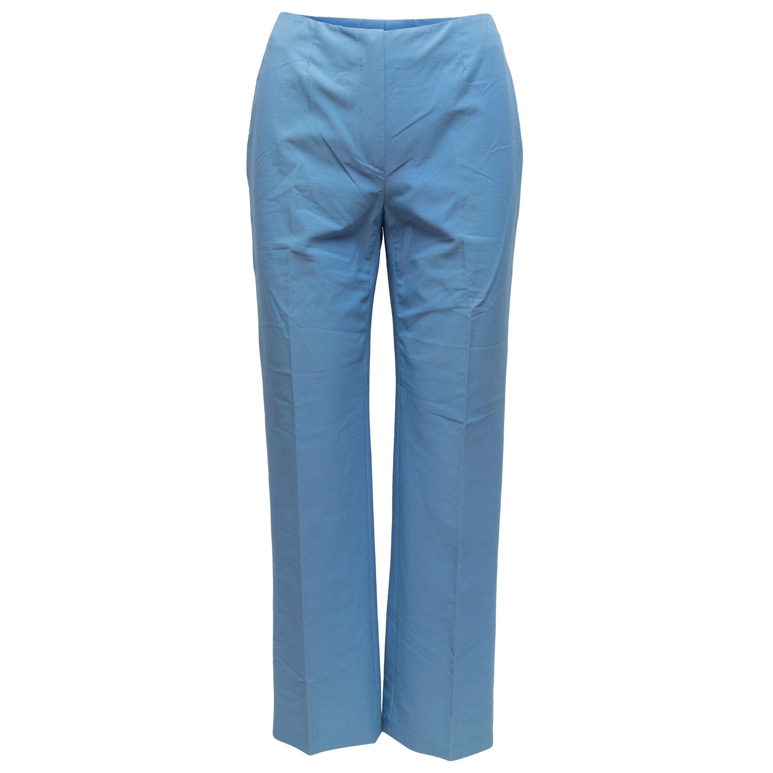 Prada Light Blue Nylon Straight-Leg Pants