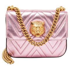 Gucci Metallic Pink Matelasse Leather Broadway Shoulder Bag