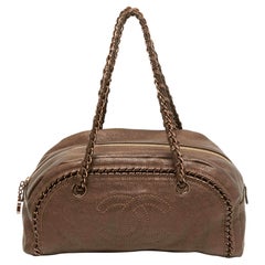 Chanel Bronze Leather Luxe Ligne Bowler Bag