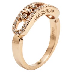 Messika Baby Move Diamonds 18k Rose Gold Ring Size 50