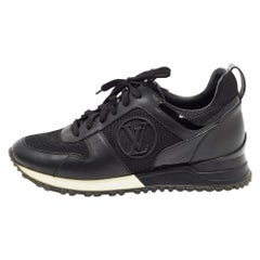 Louis Vuitton Black Leather and Mesh Run Away Sneakers Size 36.5