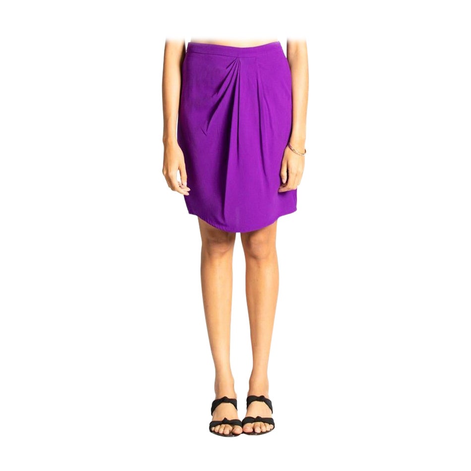 1990S TOM FORD GUCCI Purple Silk Jersey Draped Skirt For Sale at 1stDibs