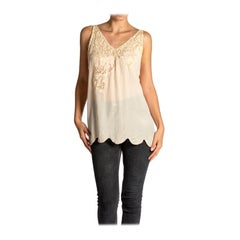 Camisole in nylon e pizzo rosa fiammante 1930S