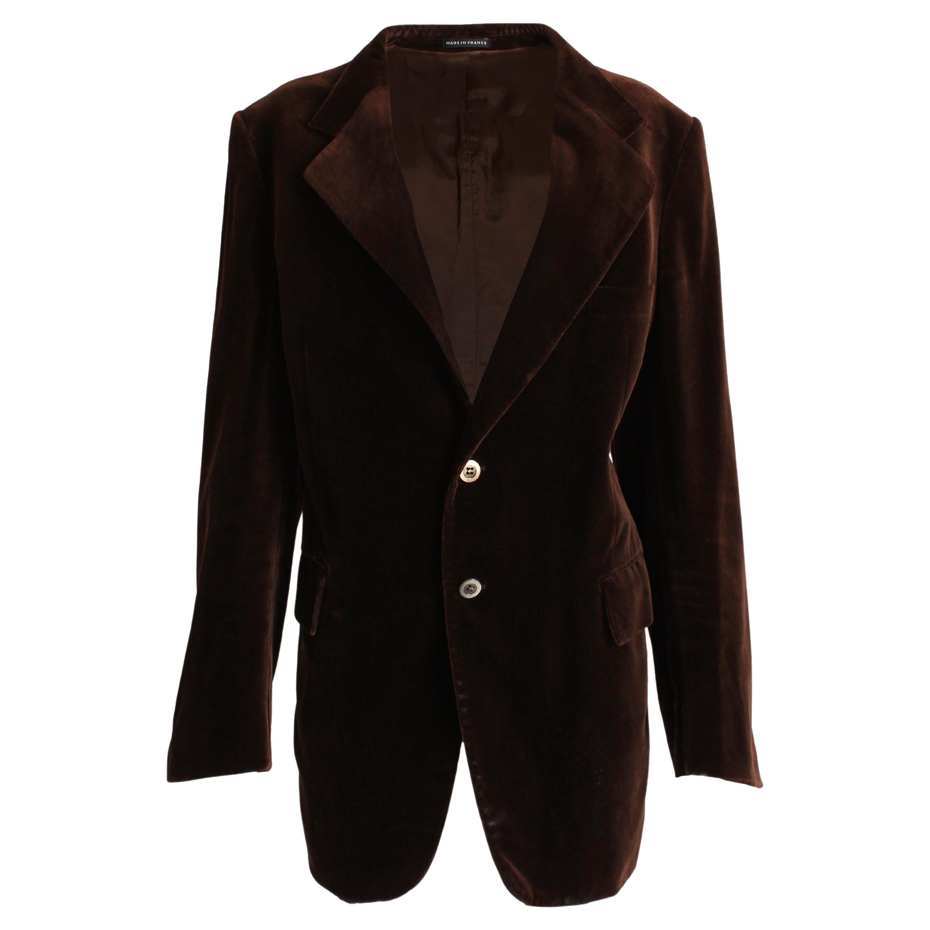 Yves Saint Laurent Jacket Le Smoking Blazer Brown Velvet Vintage