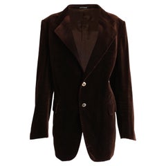 Yves Saint Laurent Jacket Le Smoking Blazer Brown Velvet Used 70s Mens Unisex