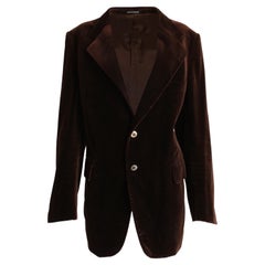 Yves Saint Laurent - Veste unisexe Le Smoking Blazer en velours marron vintage pour hommes, années 70