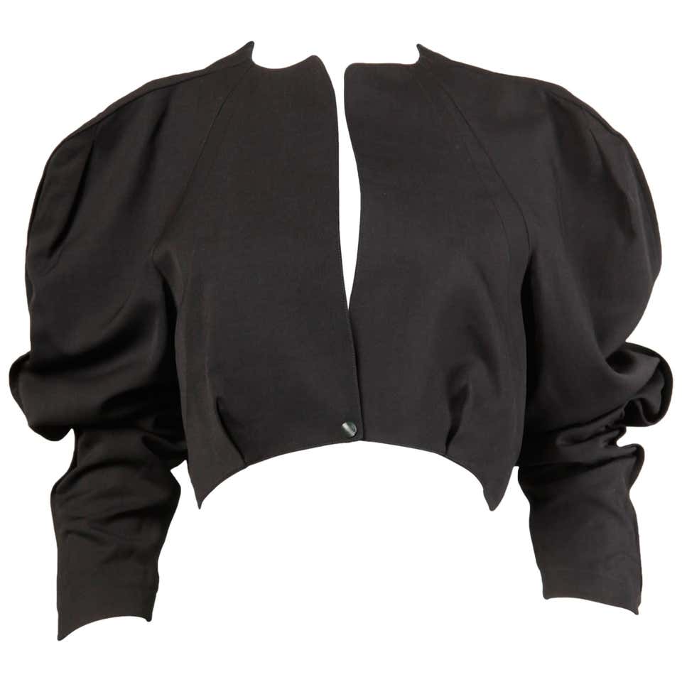 Thierry Mugler 1980s Vintage Black Avant Garde Balloon Sleeve Jacket at ...