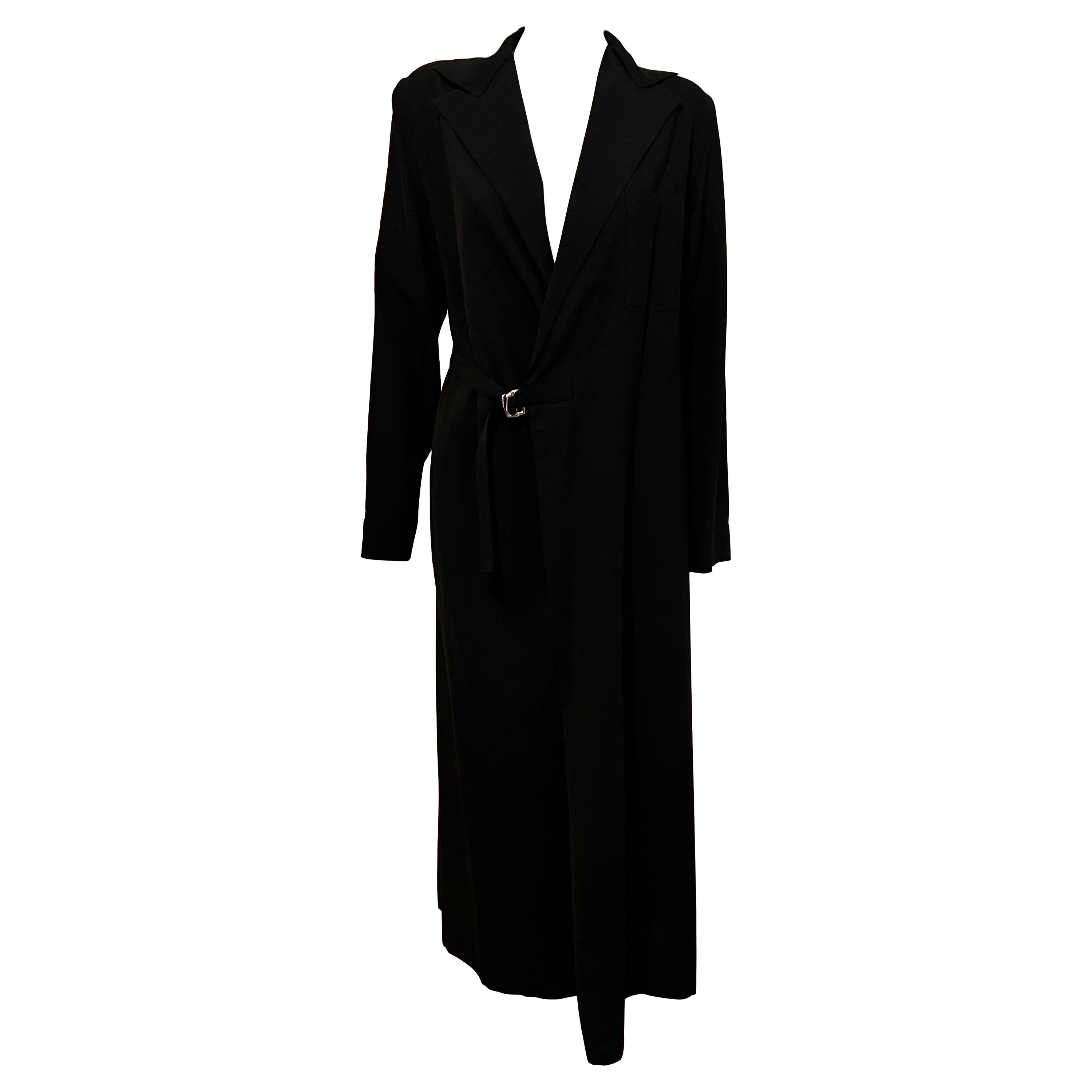 Vintage 1990’s Y’s by Yohji Yamamoto long unstructured coat with buckle detail  For Sale
