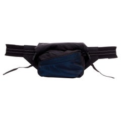 BOTTEGA VENETA Daniel Lee blue black nylon mesh technical buckle waist belt bag