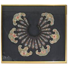 Antique Chinese Silk Embroidered Framed Collar 2