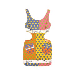 Moschino Colourful Polka Dot Cut Out Dress