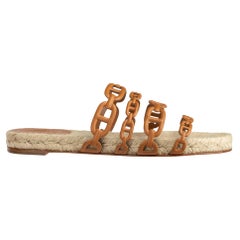 Hermes Ancone Espadrille Nappa Leather Gold 39 FR