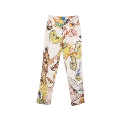 Christian Lacroix 1990's High Waisted Map Patterned Jeans