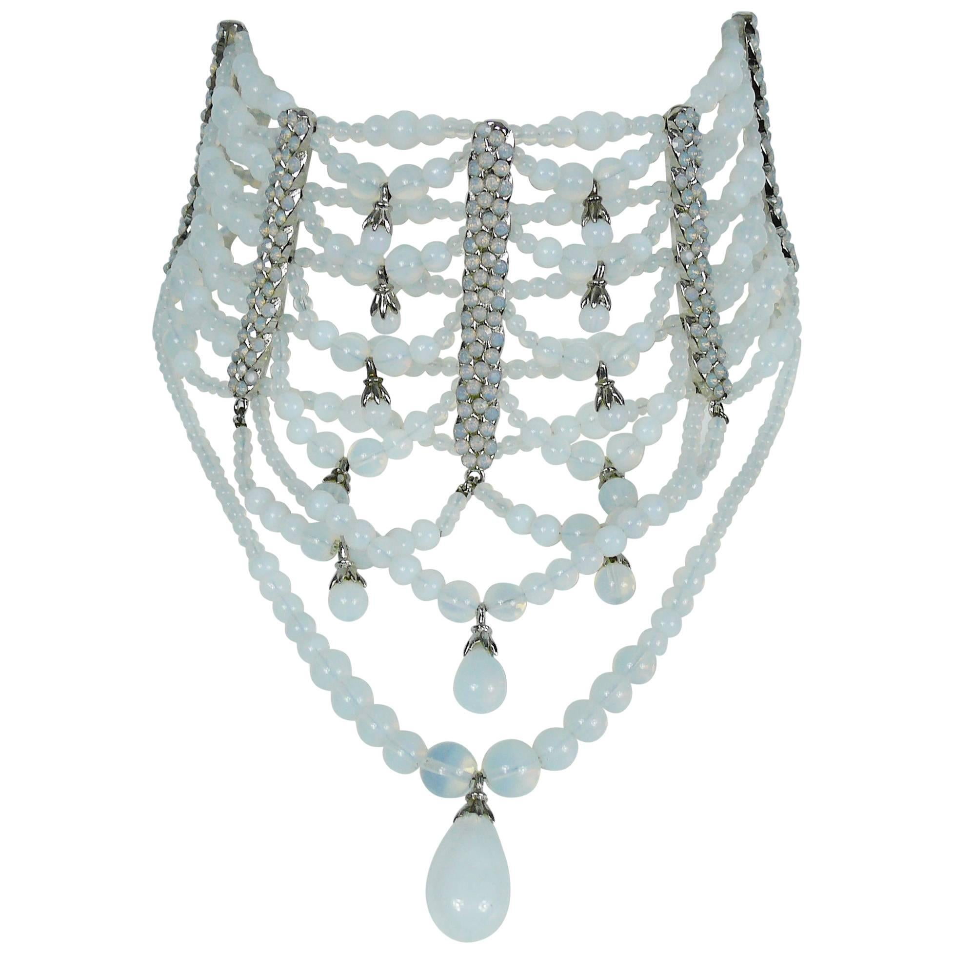Christian Dior by John Galliano Rare Runway Opalescent Drapery Chocker Necklace