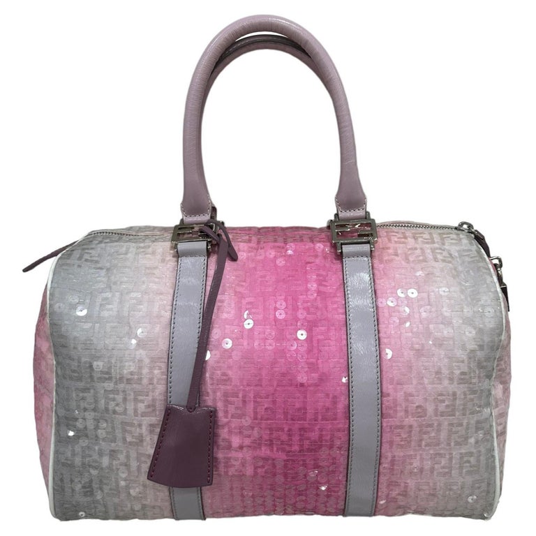 2000 Fendi Boston Sequins Pink Top Handle Bag For Sale at 1stDibs