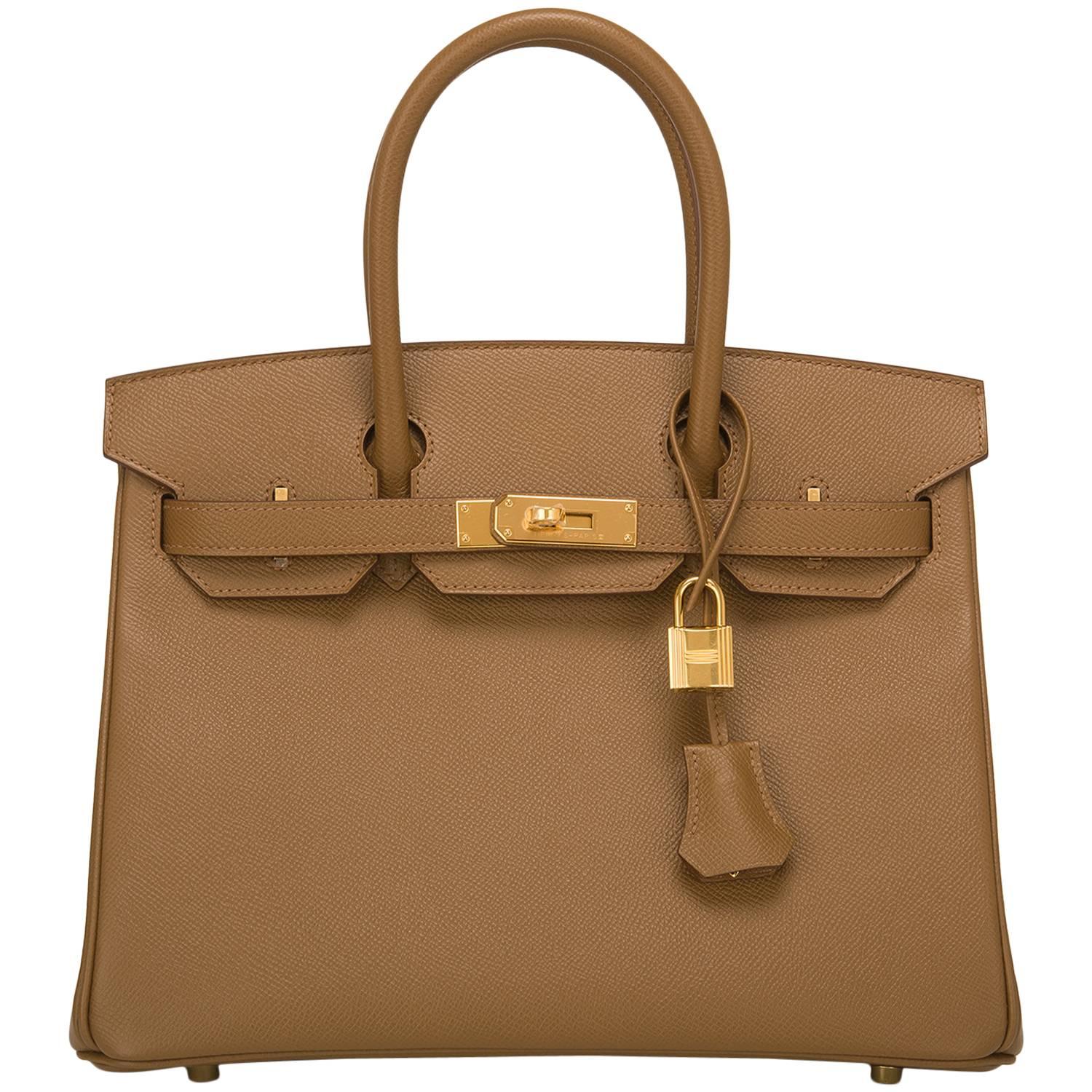Hermes Alezan Epsom Birkin 30cm Gold Hardware NEW For Sale